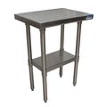 Bk Resources Flat Top Work Table Stainless Steel w/Galvanized Undershelf 24"Wx18"D VTT-1824